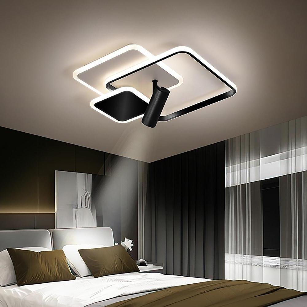 Modern 3-Square Metal LED Flush Mount Ceiling Light