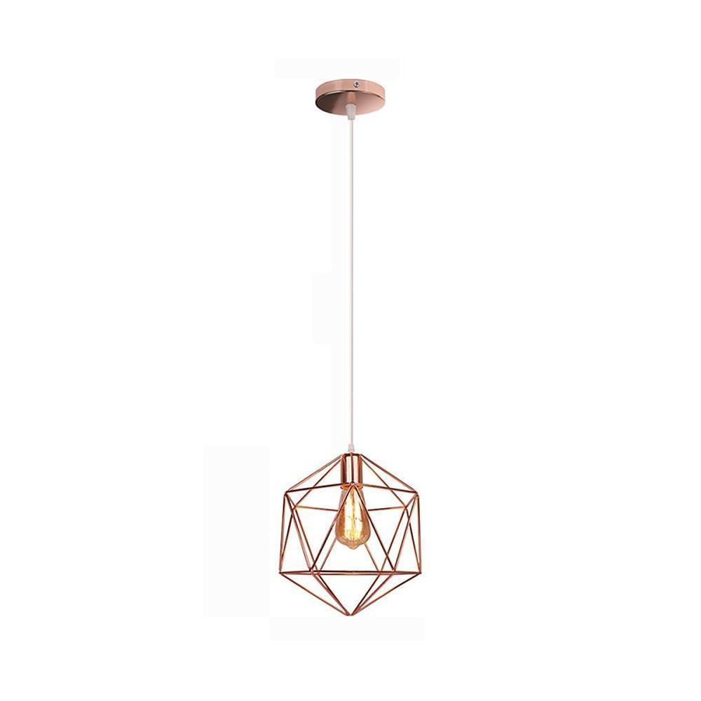 Geometric Cage LED Pendant Light Industrial Metal Flush Mount