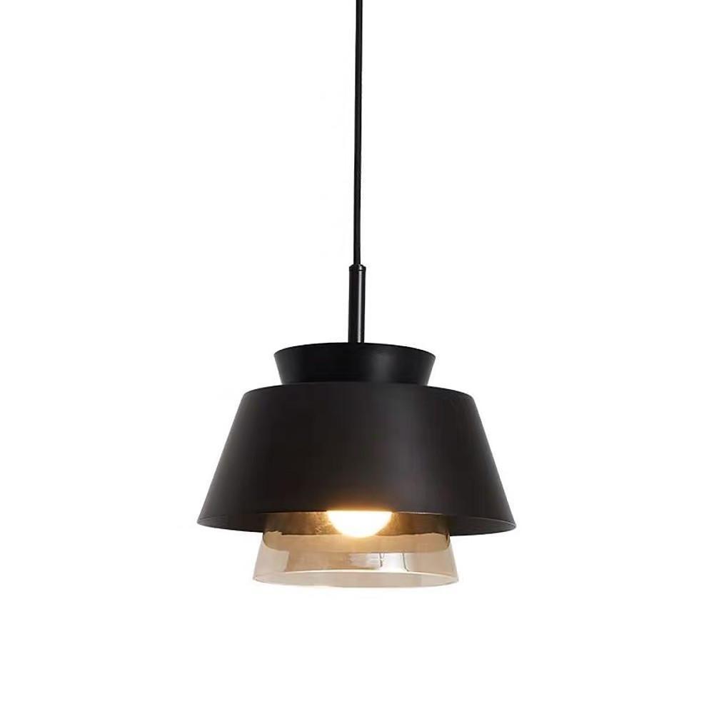 Modern Glass Pendant Light with Metal Finish & Adjustable Cord