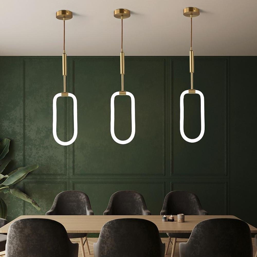 Rounded Rectangular Copper LED Pendant Light