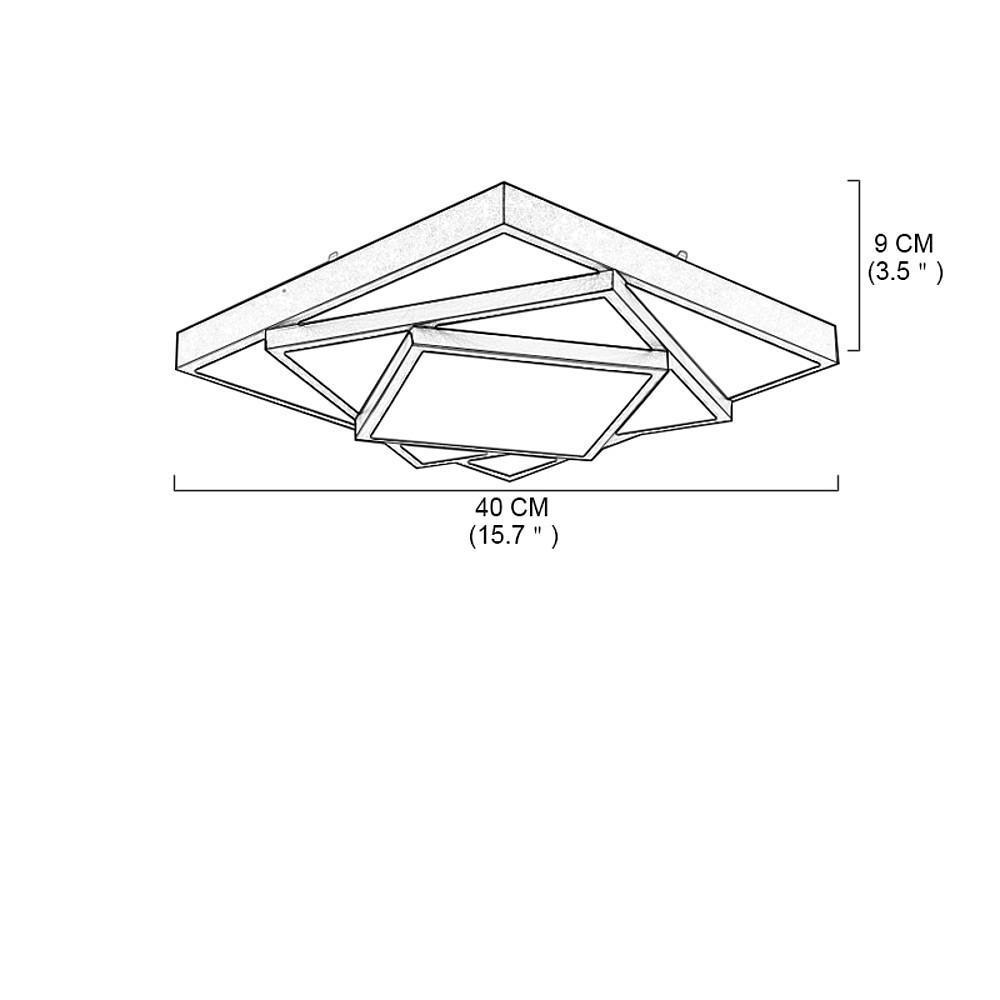Overlapping Square Dimmable LED Flush Mount Ceiling Light