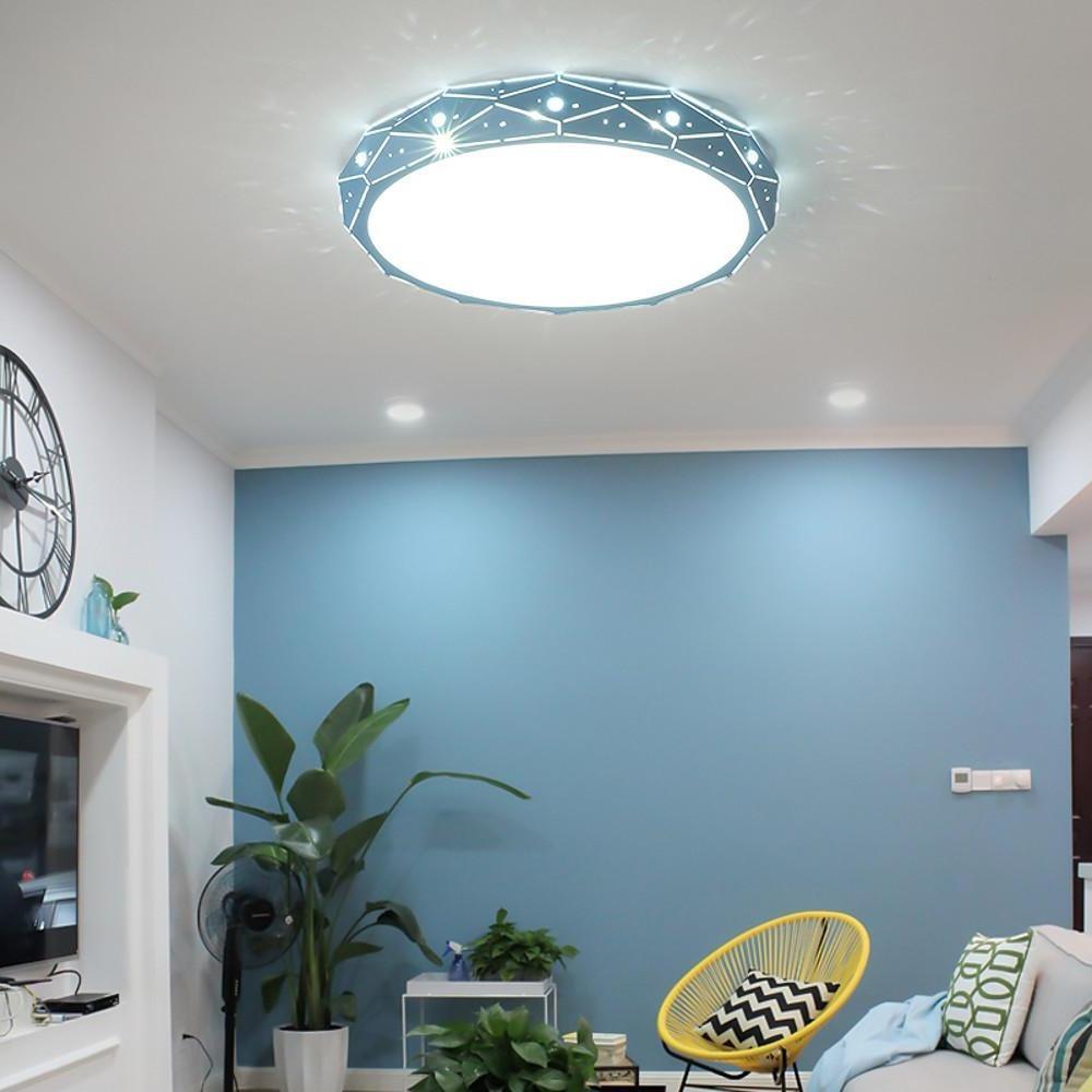 Nordic Drum Flush Mount LED Ceiling Light with Cutout Pattern