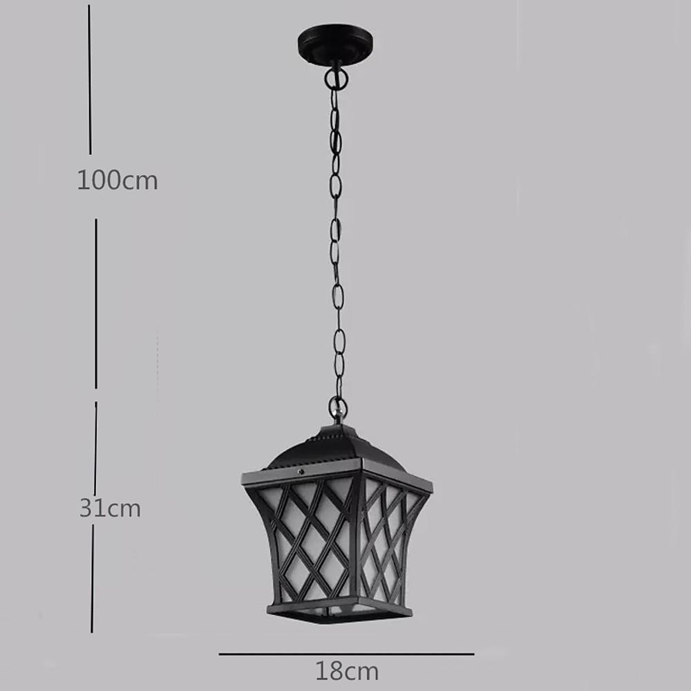 Electroplated Metal Glass Lantern Pendant Light Traditional Style