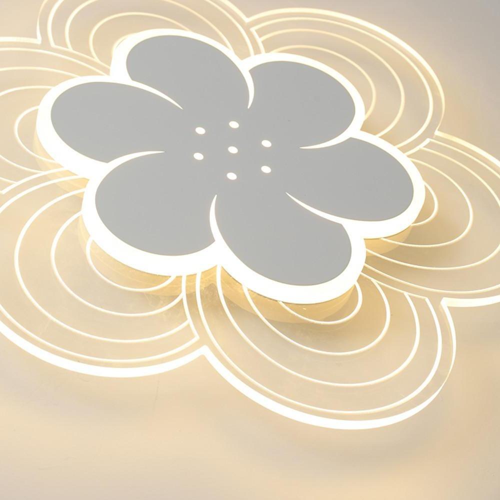 Modern Flower Flush Mount LED Ceiling Light - White Acrylic