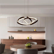 Modern Interwoven Wave Metal Pendant Light Gold Coffee Finish