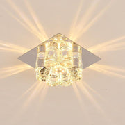 Crystal Flower Flush Mount LED Ceiling Light - Modern Electroplated
