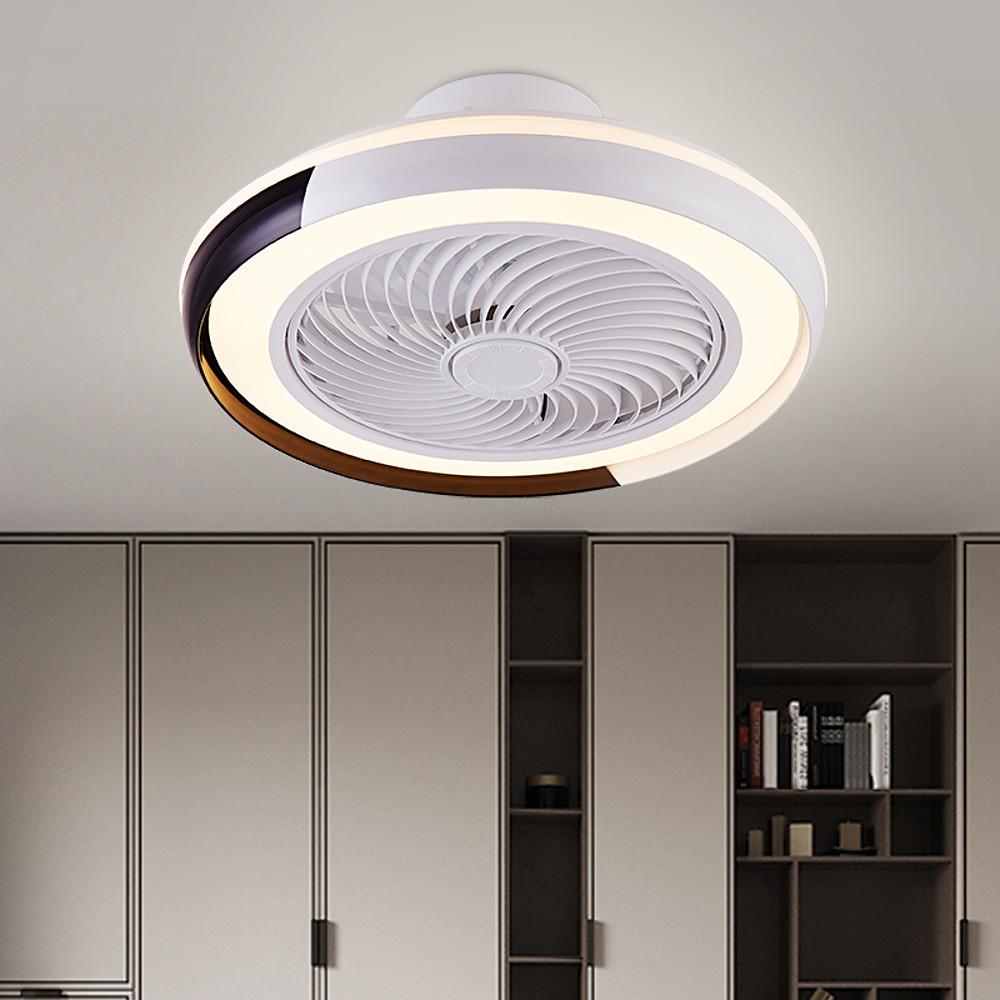 Modern Round Bladeless Ceiling Fan with Dimmable LED Light