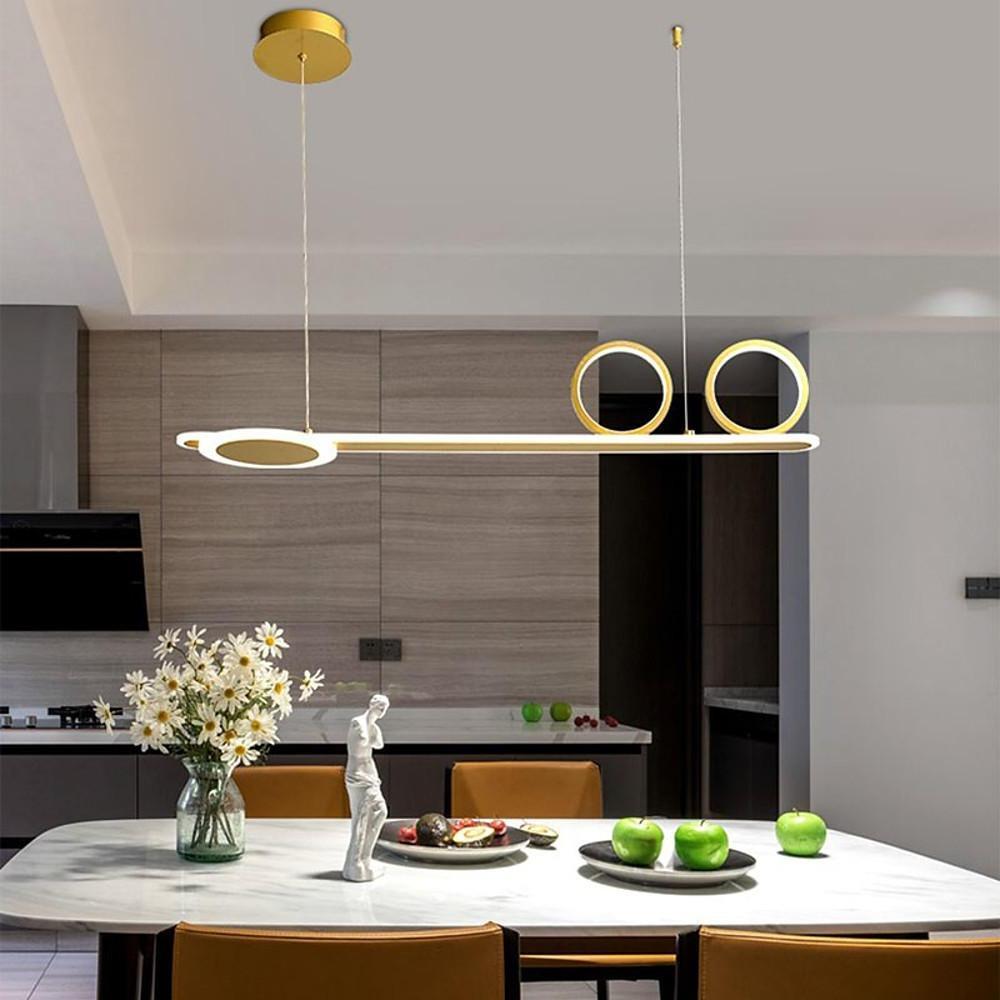 Modern 3-Circle Linear LED Pendant Light – Metal & Acrylic