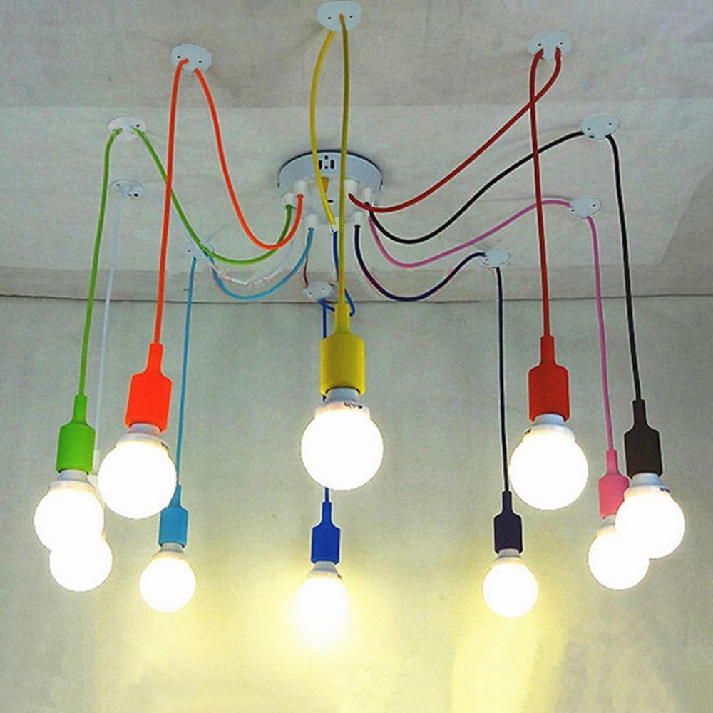 10-Light Adjustable Spider Pendant Light Industrial Metal Chandelier