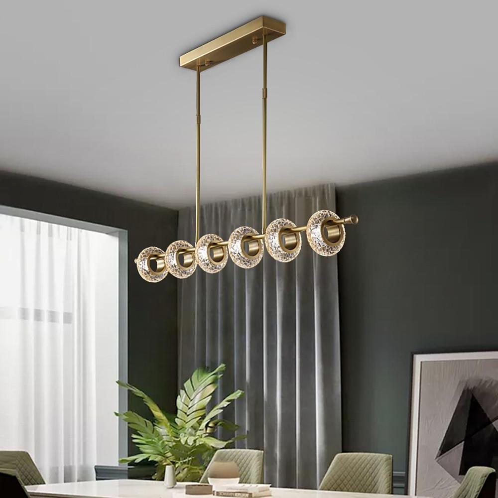 Modern Sputnik Chandelier with Copper Finish and Glass Shades