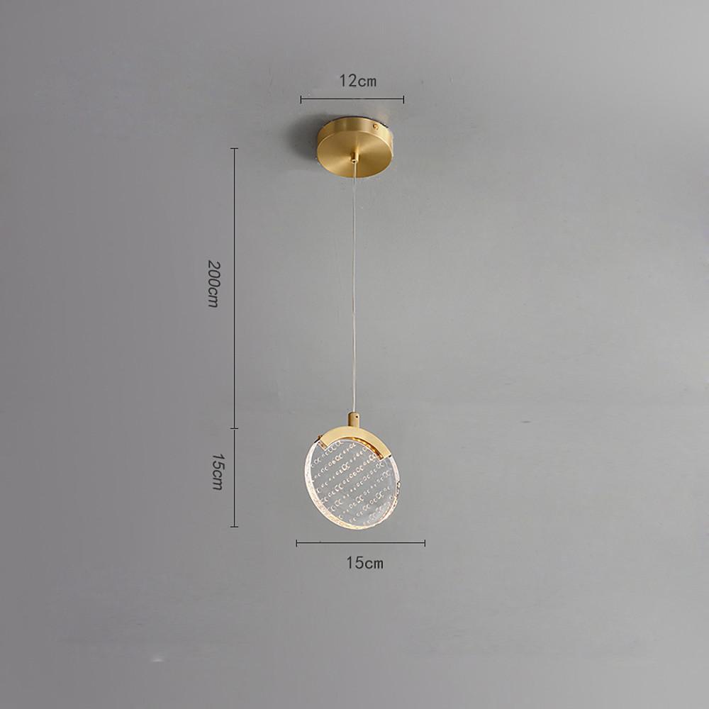 Nordic Circular Acrylic Copper LED Pendant Light
