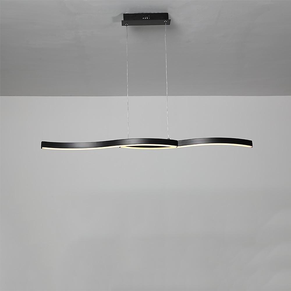 Dual Wave Modern Pendant Light Metal PVC 2-Light Chandelier