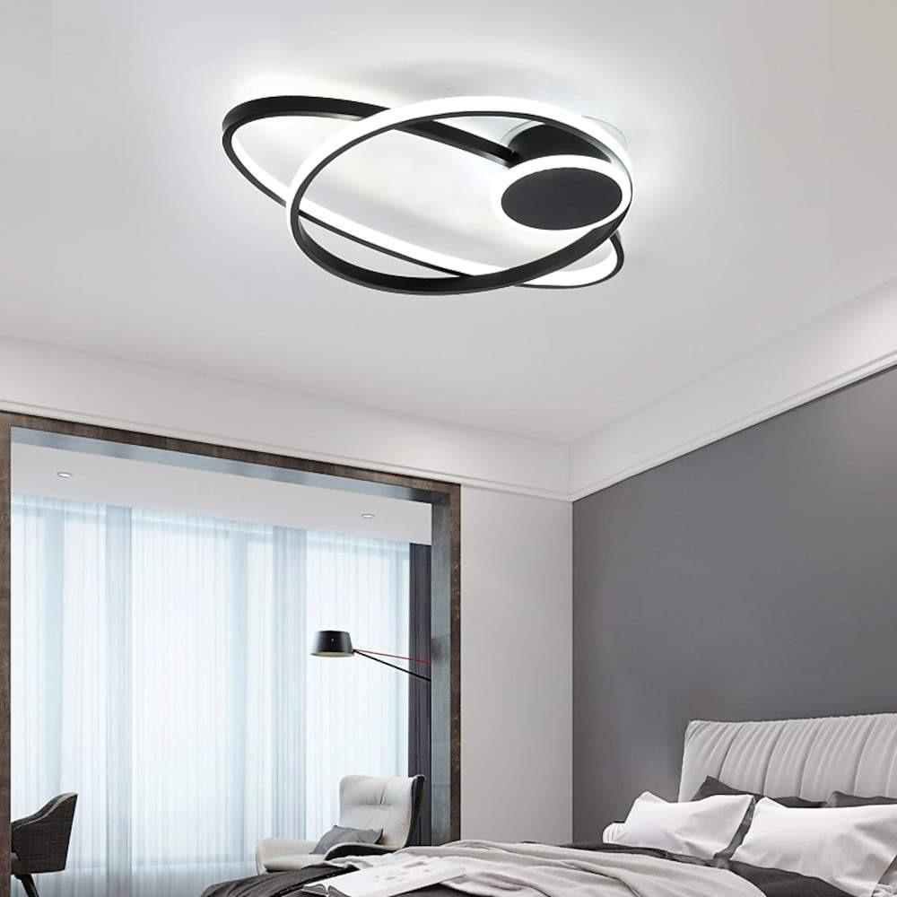 Modern Oval LED Flush Mount Ceiling Light - Metal Finish
