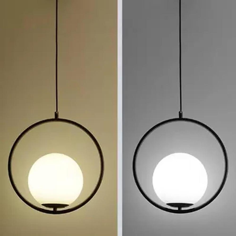 Nordic Glass Globe Pendant Light with Electroplated Metal Finish