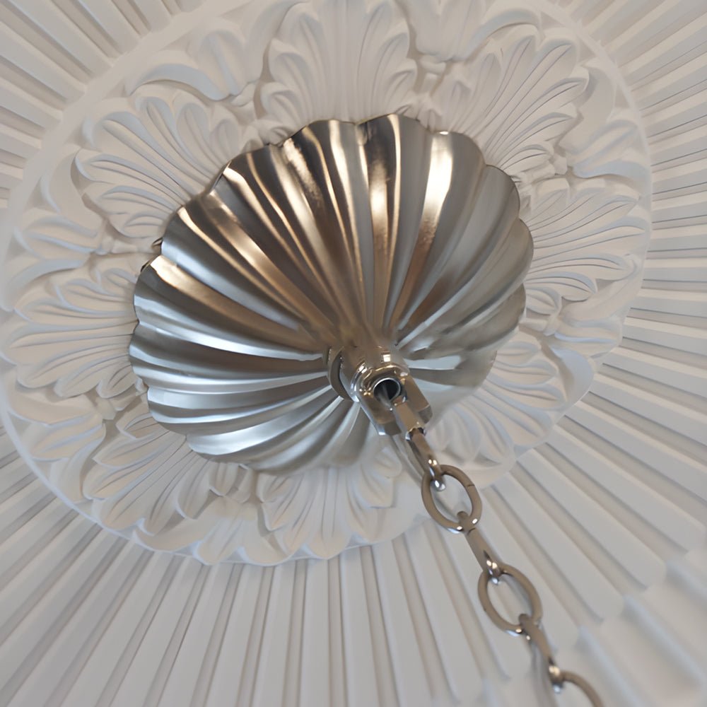 Tiered Capiz Shell Crystal Chandelier - French Retro Style