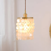 Coastal Capiz Shell Pendant Light Modern Tiered Chandelier