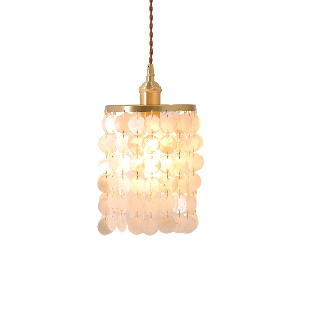 Coastal Capiz Shell Pendant Light Modern Tiered Chandelier