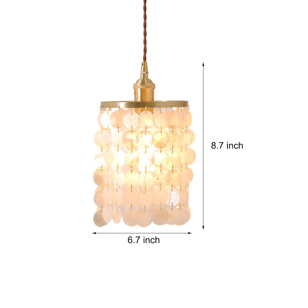 Coastal Capiz Shell Pendant Light Modern Tiered Chandelier