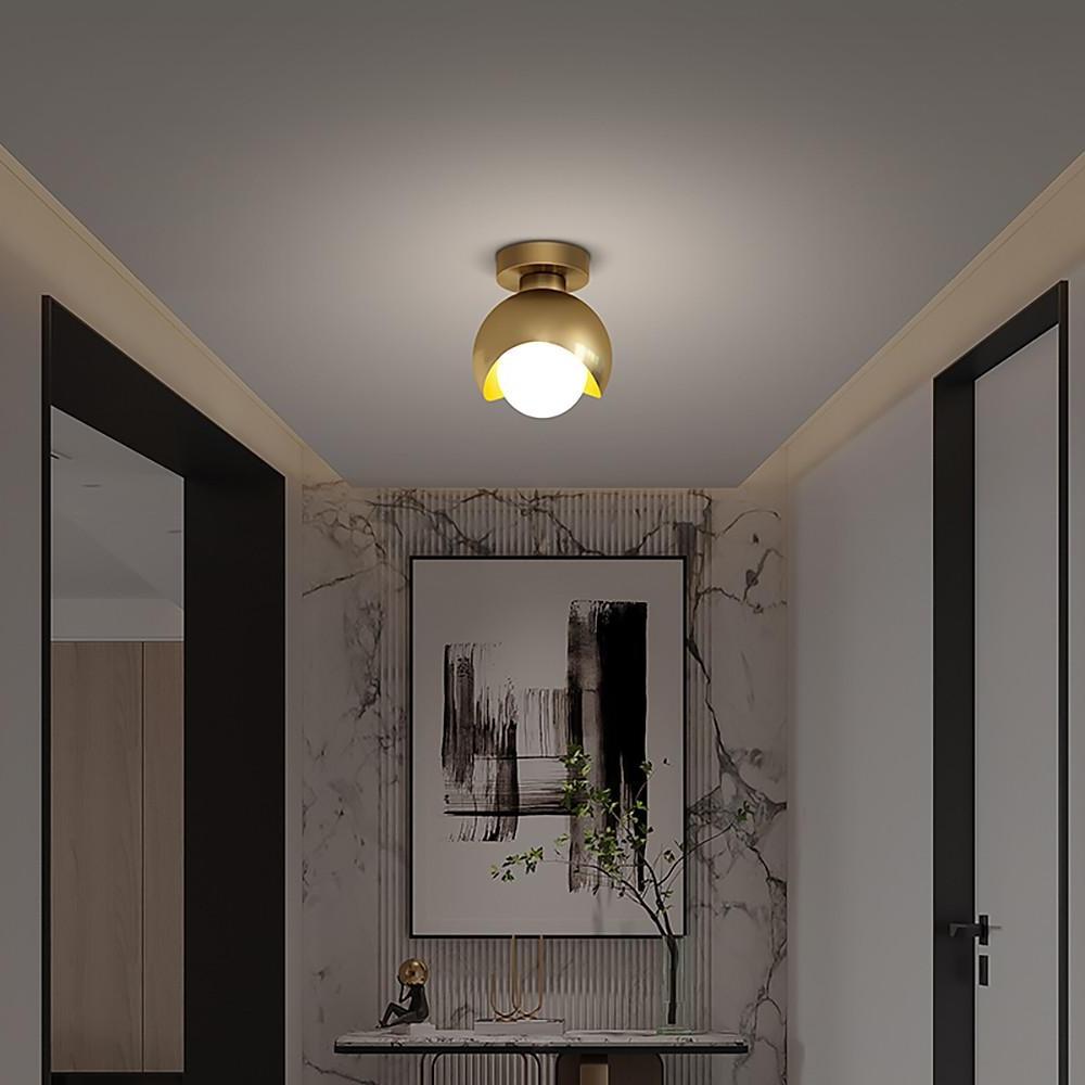 6" Globe Flush Mount Ceiling Light - Nordic Copper Finish LED