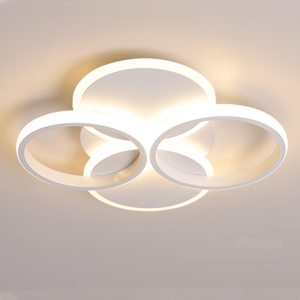 Modern Geometric LED Flush Mount Ceiling Light – 4 Circle Design