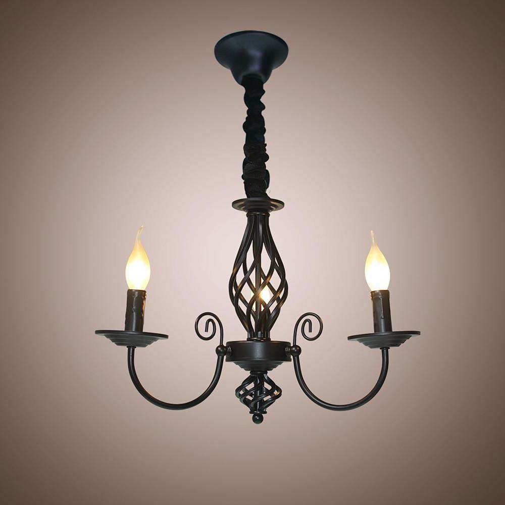 Triple Candle Farmhouse Pendant Light | Oil Rubbed Bronze Metal