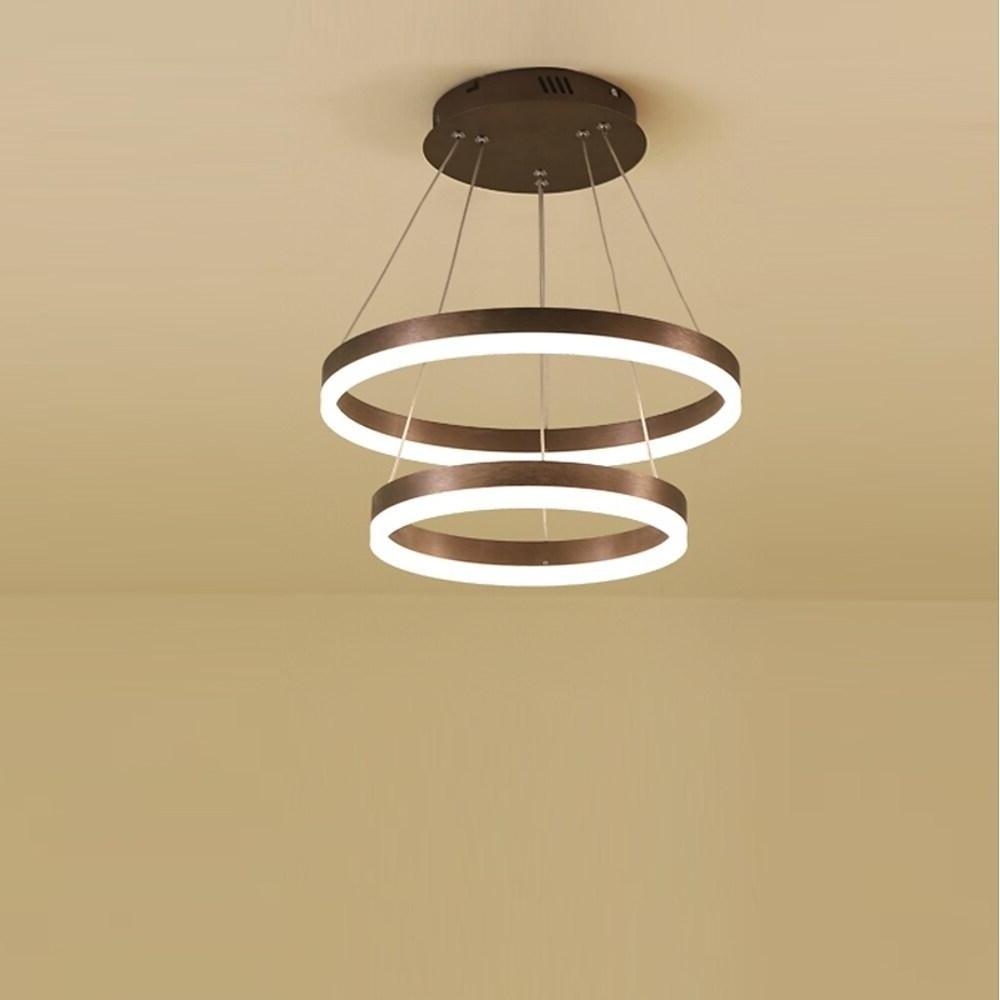 Modern Circle Chandelier with Dimmable LED - Aluminum & Acrylic