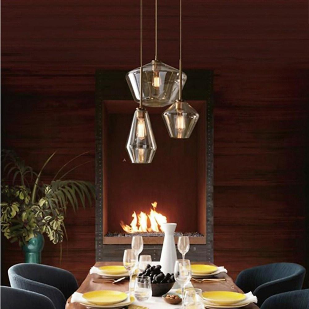 Nordic Industrial Glass Pendant Light with Copper Finish