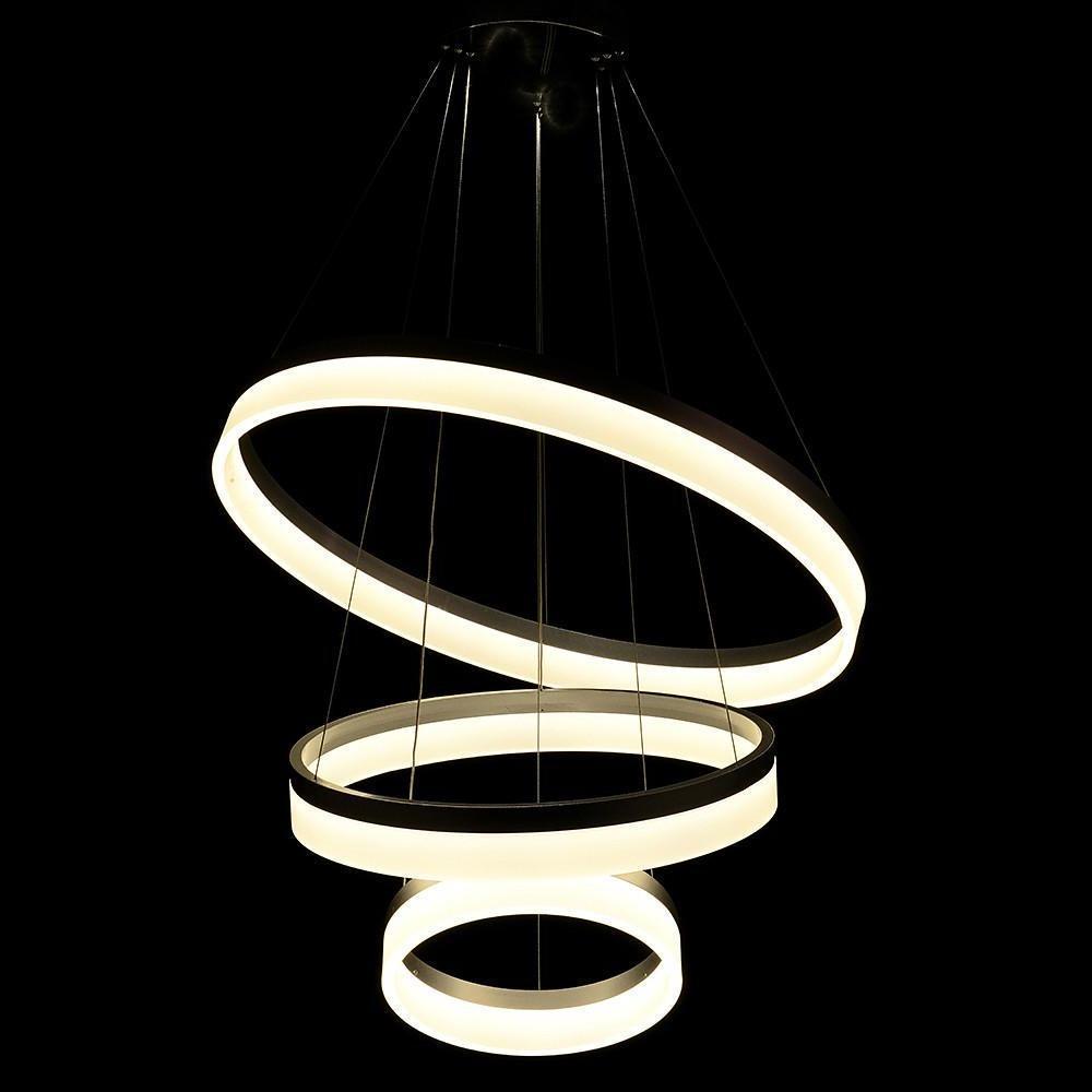 Adjustable 3-Ring Dimmable LED Chandelier Modern Pendant Light