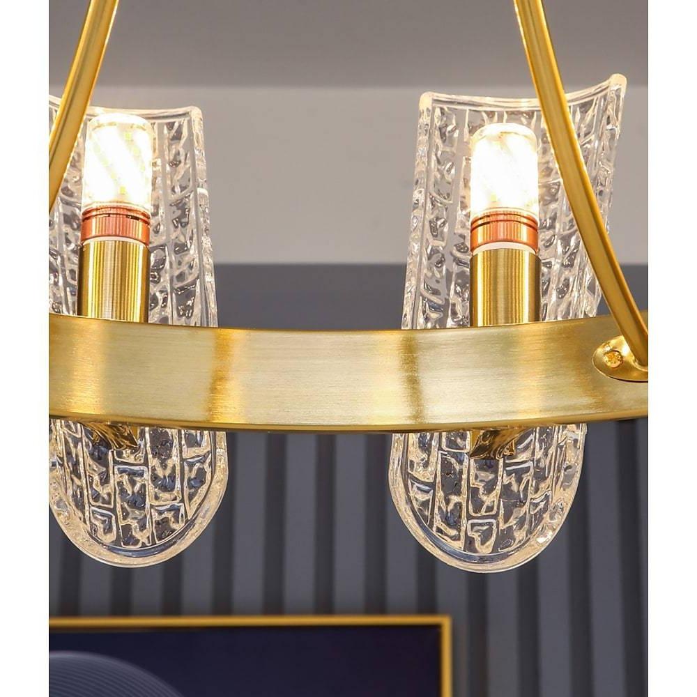 Modern Gold Metal Glass Chandelier – 8 to 16 Light Options
