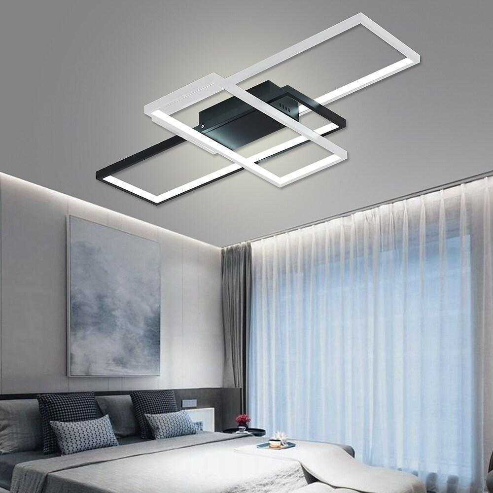 Tiered Rectangular Flush Mount LED Ceiling Light – Modern Metal