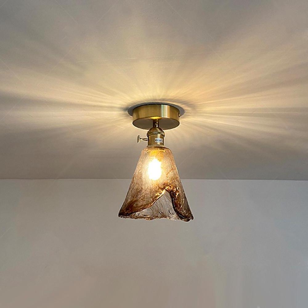 Glass Lantern Nordic Semi-Flush Mount Ceiling Light