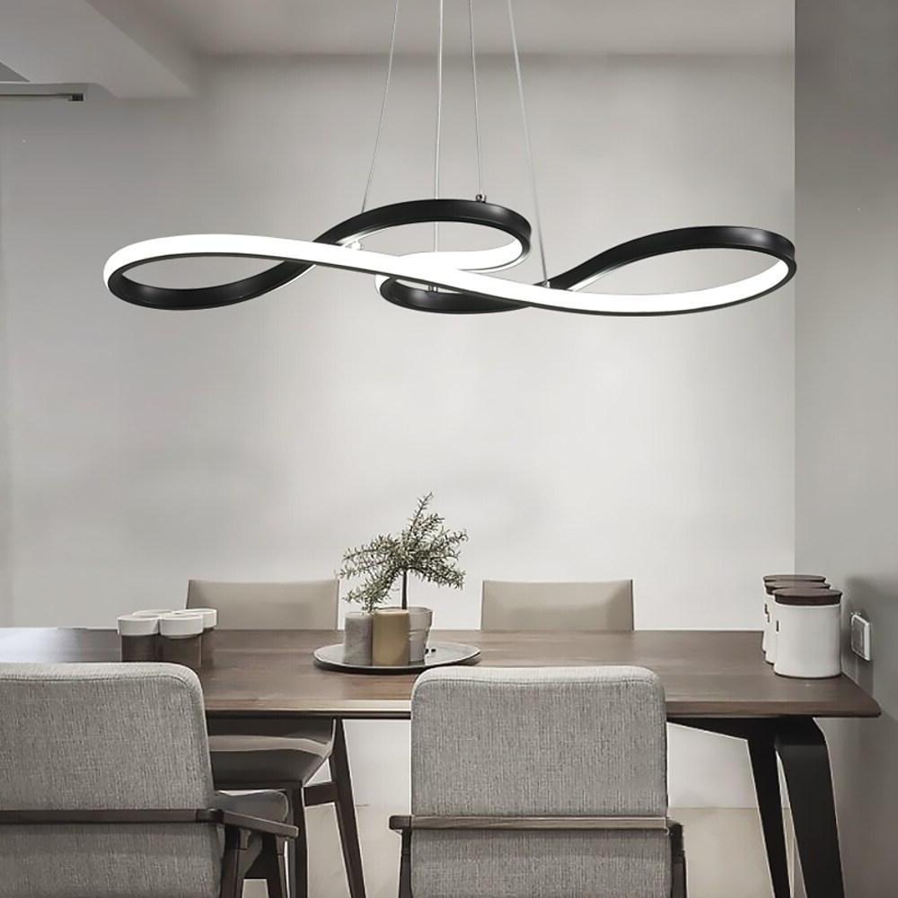 Modern Wave Silicone LED Pendant Light - Adjustable Dining Room