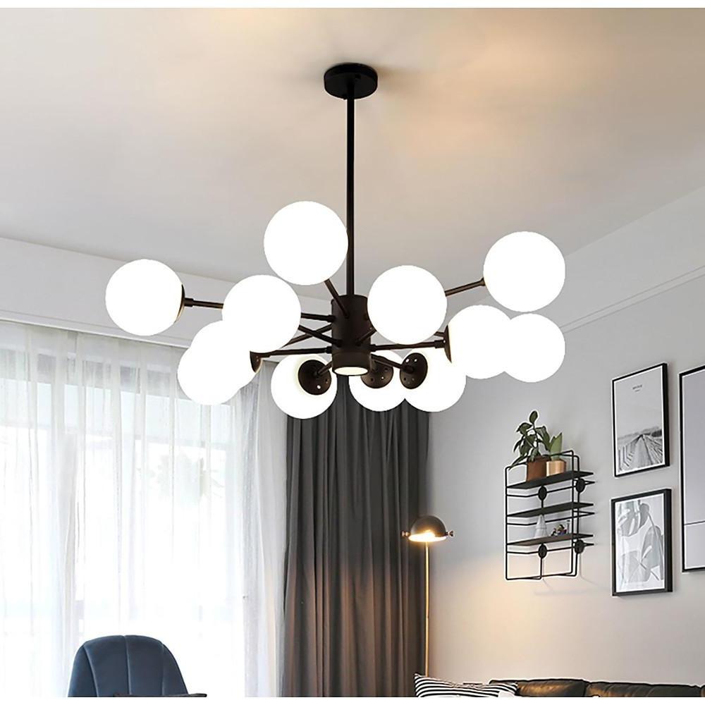 Nordic Glass Globe Chandelier Multi-Light Pendant Cluster