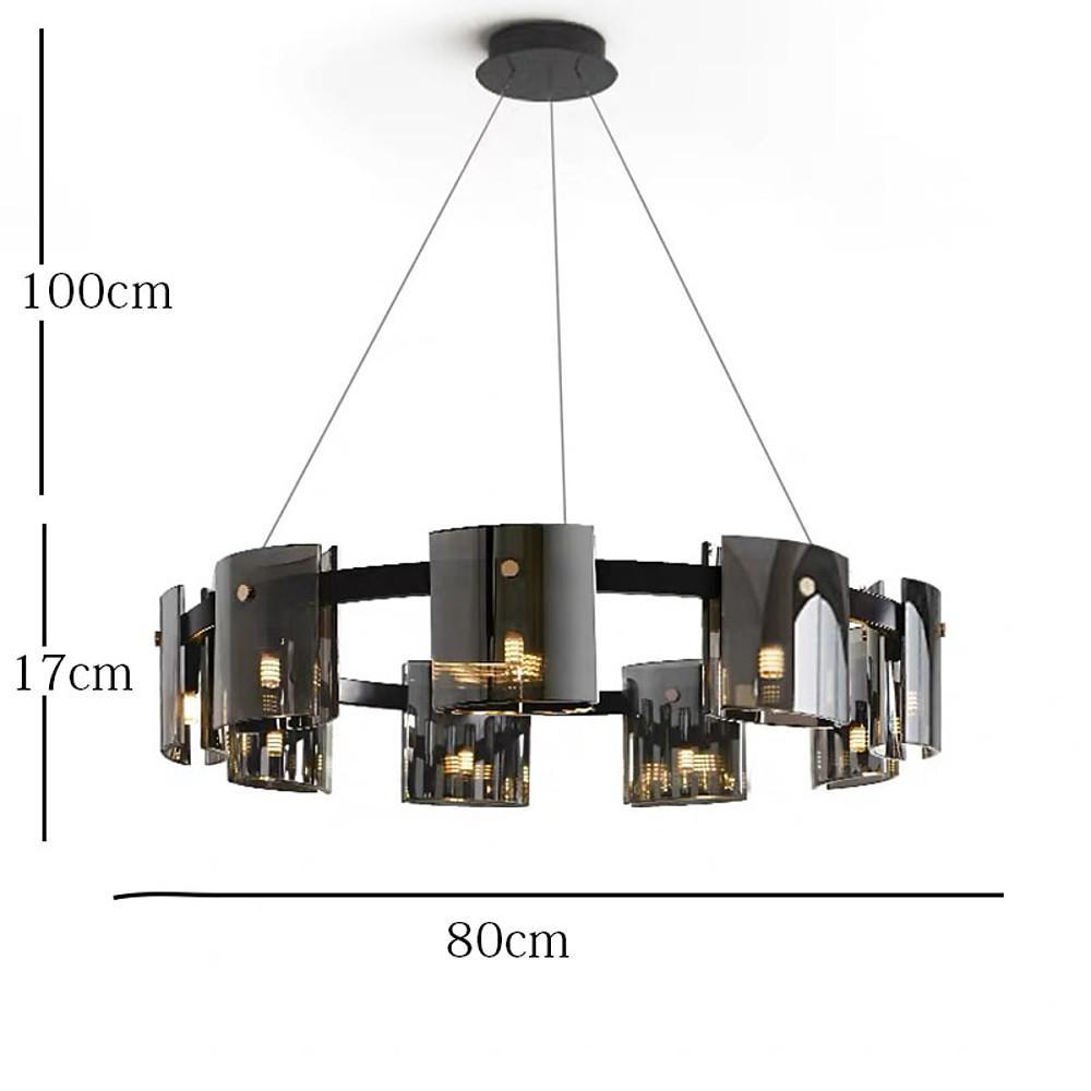 Circular Modern LED Chandelier with Electroplated Metal & Acrylic