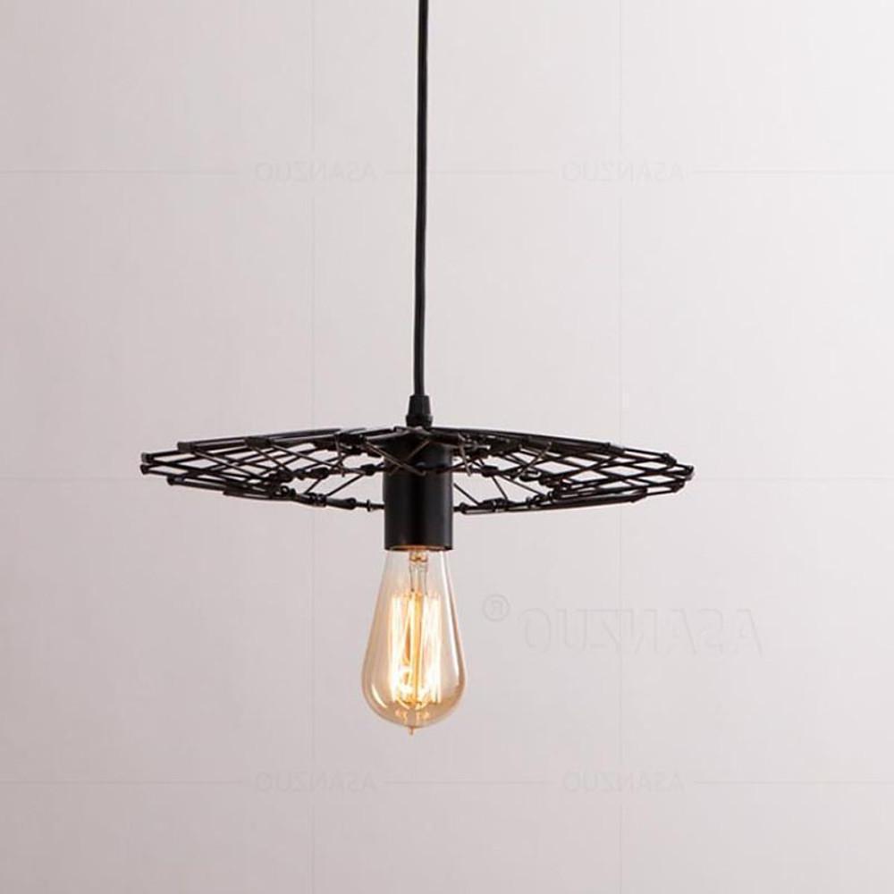 Industrial Metal Lantern Pendant Light Vintage Cage Chandelier