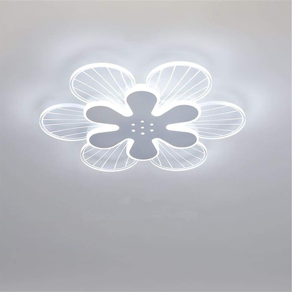 Modern Floral LED Flush Mount Ceiling Light White Metal Acrylic