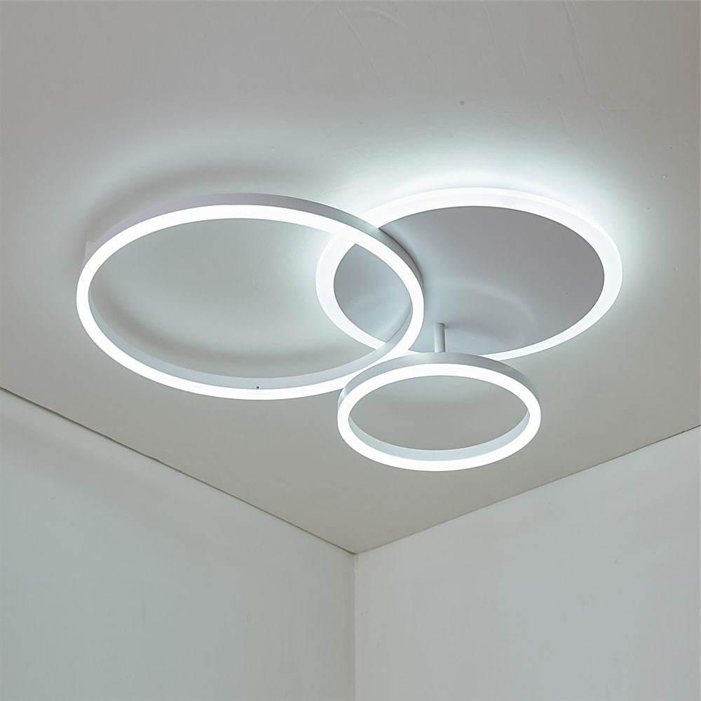 3-Layer LED Circle Flush Mount Light - Dimmable, 26"x20"