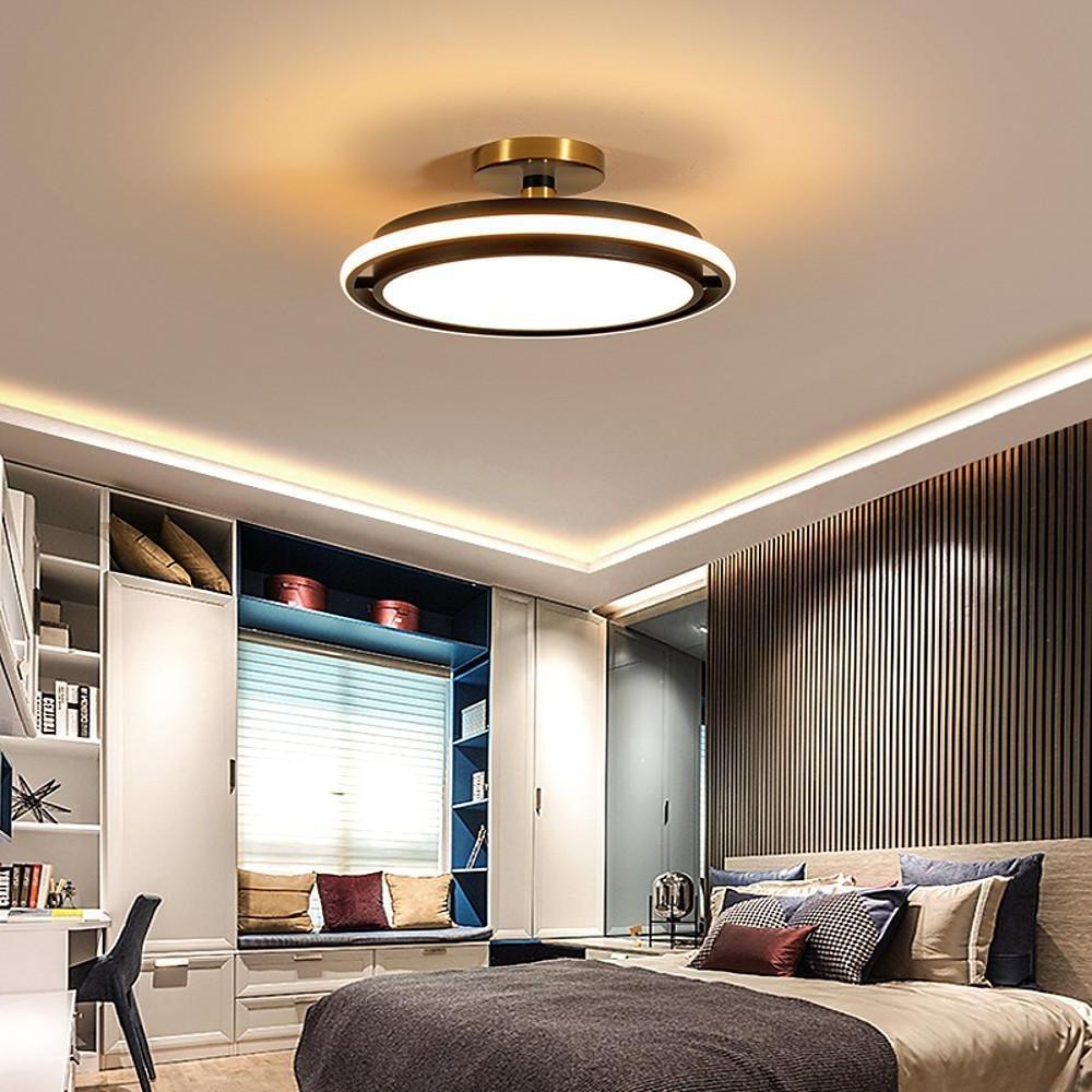 Modern LED Circular Flush Mount Ceiling Light Metal Finish