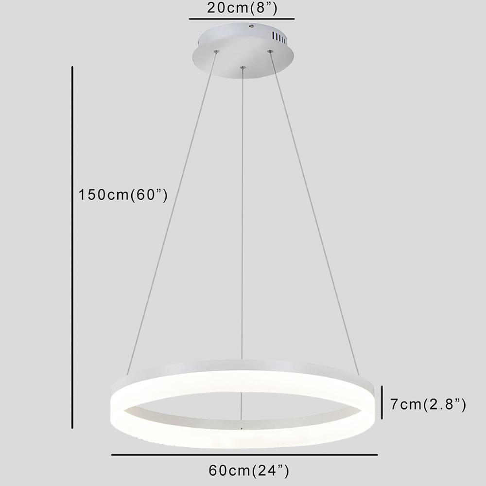 Modern Circular LED Pendant Light Aluminum Acrylic Island Lighting