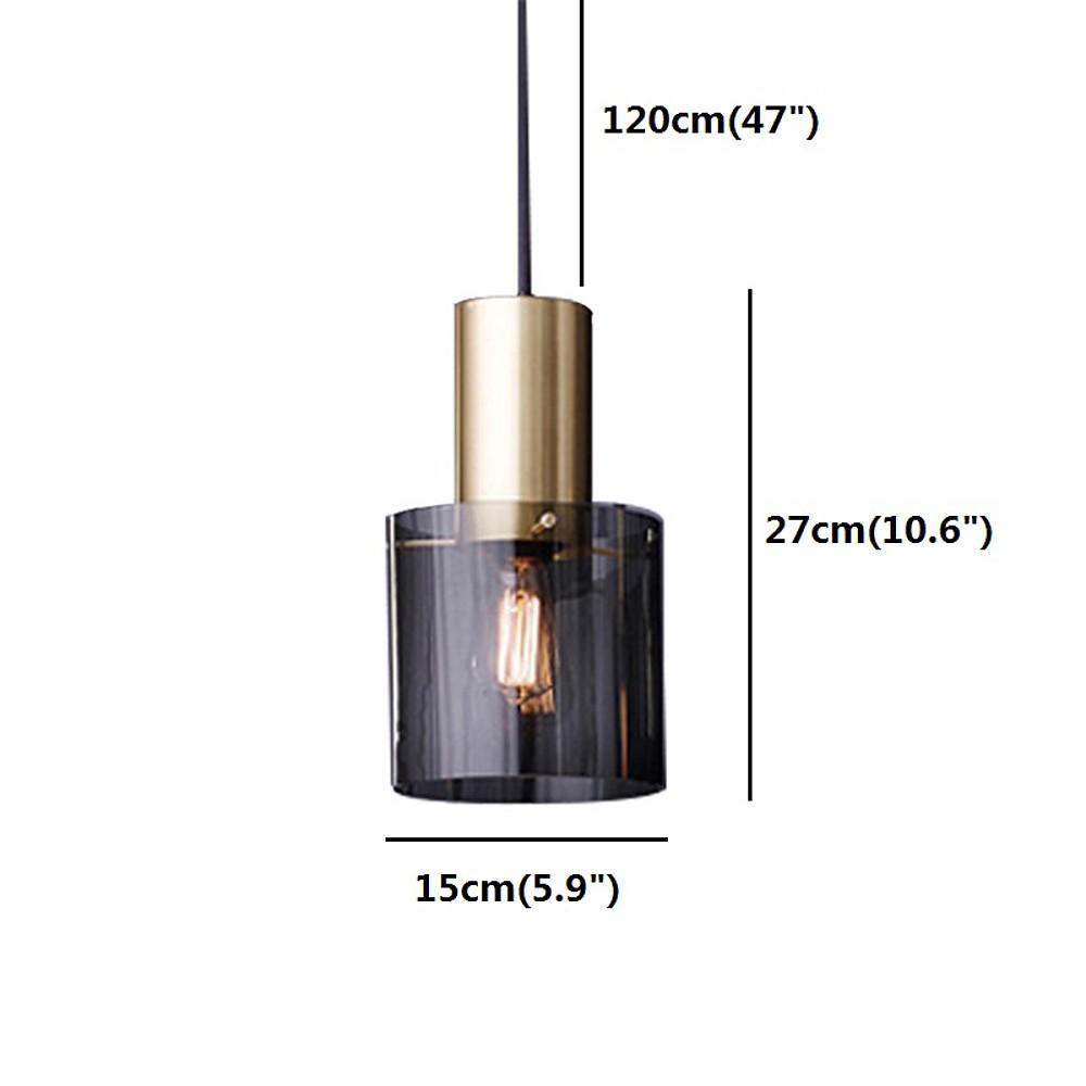 Nordic Glass Cylinder Pendant Light with Electroplated Metal Finish