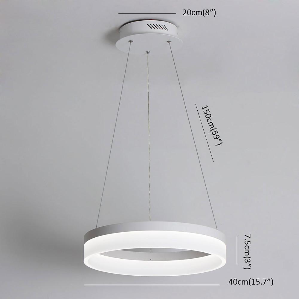 Modern Ring Pendant Light Aluminum Acrylic LED Ceiling Fixture