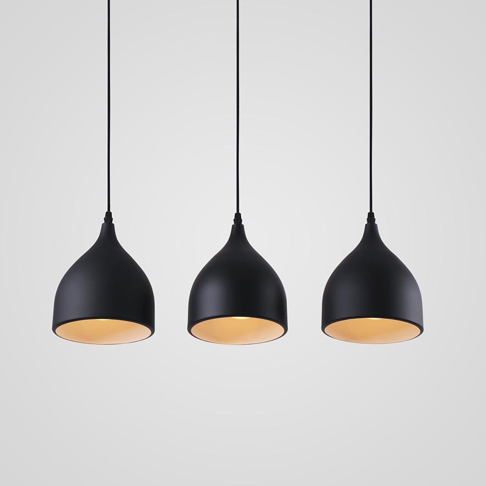 3-Light Modern Pendant Light Metal Island Chandelier