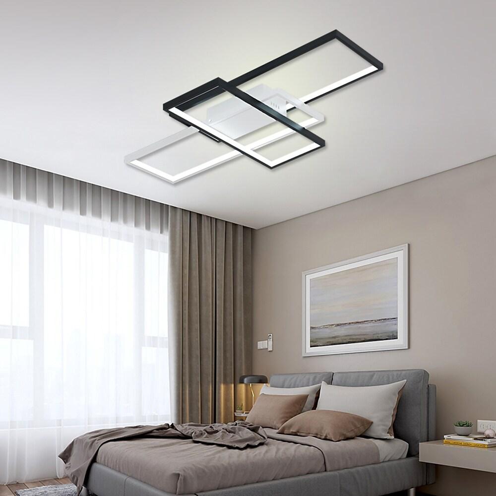 Tiered Rectangular Flush Mount LED Ceiling Light – Modern Metal