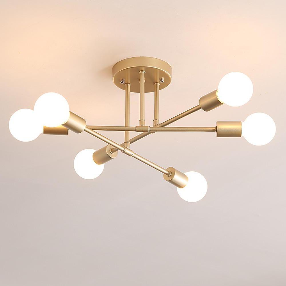 6-Light Sputnik Chandelier Modern Iron Globe Ceiling Light