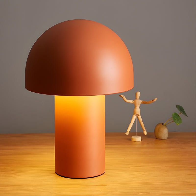 Modern Mushroom Frosted Metal Touch Table Lamp with Dome Shade