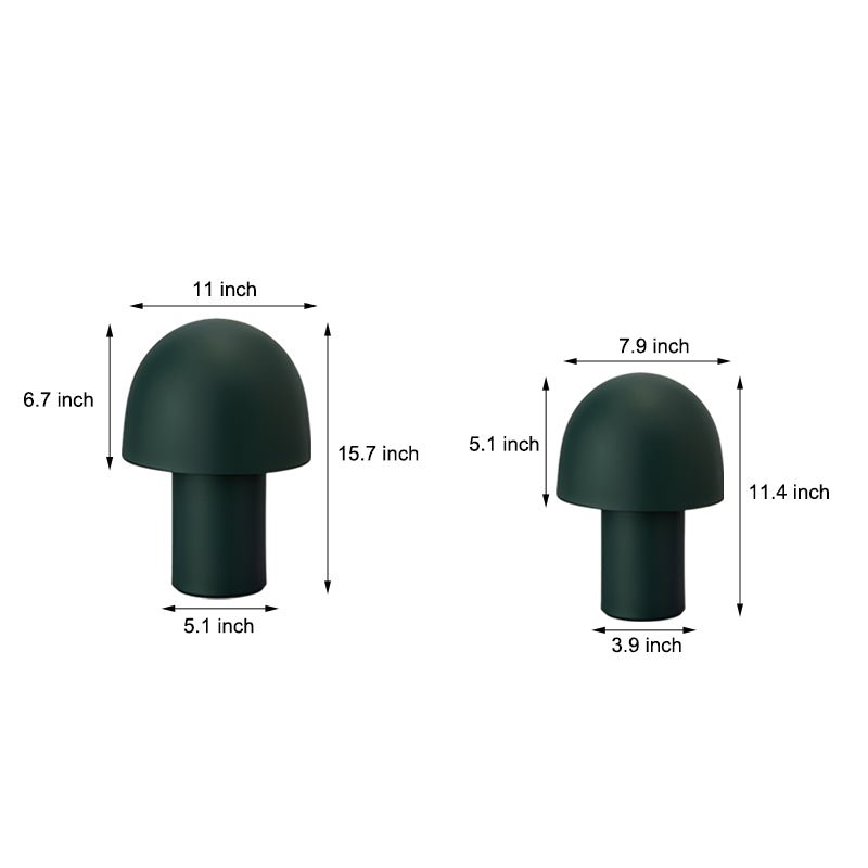 Modern Mushroom Frosted Metal Touch Table Lamp with Dome Shade