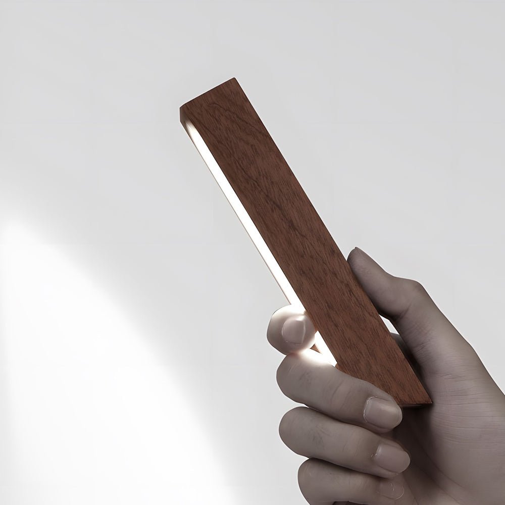 Minimalist Wood Touch Table Lamp with Adjustable LED Linear Light