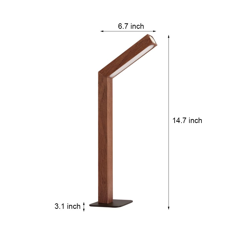 Minimalist Wood Touch Table Lamp with Adjustable LED Linear Light