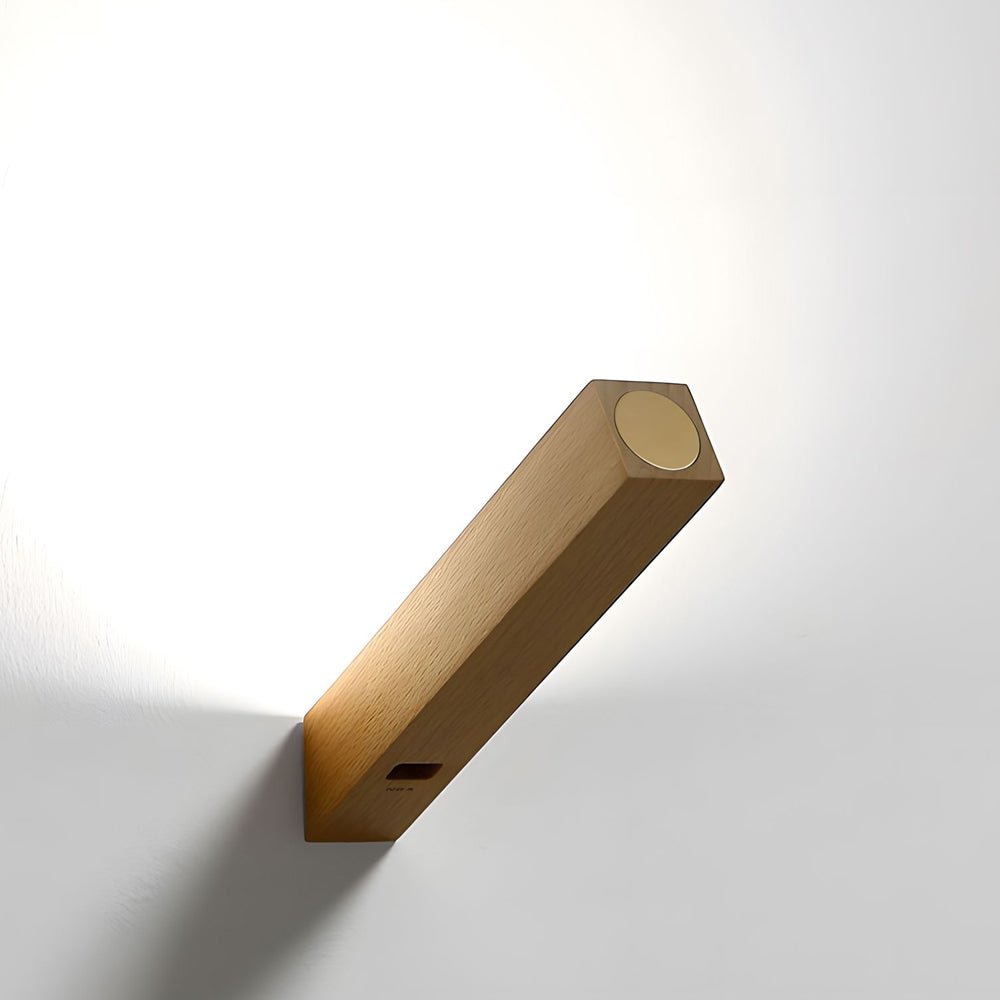Minimalist Wood Touch Table Lamp with Adjustable LED Linear Light