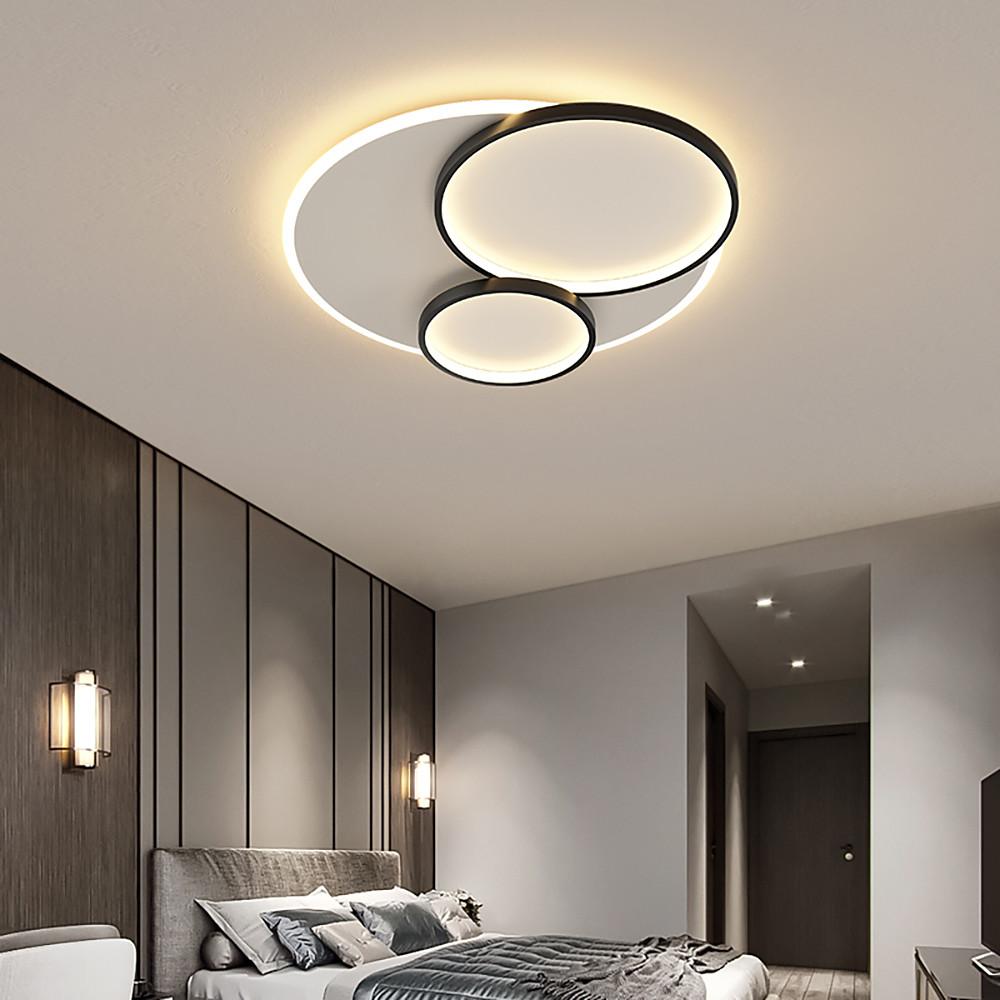Modern 3-Circle LED Flush Mount Ceiling Light - Metal & Acrylic